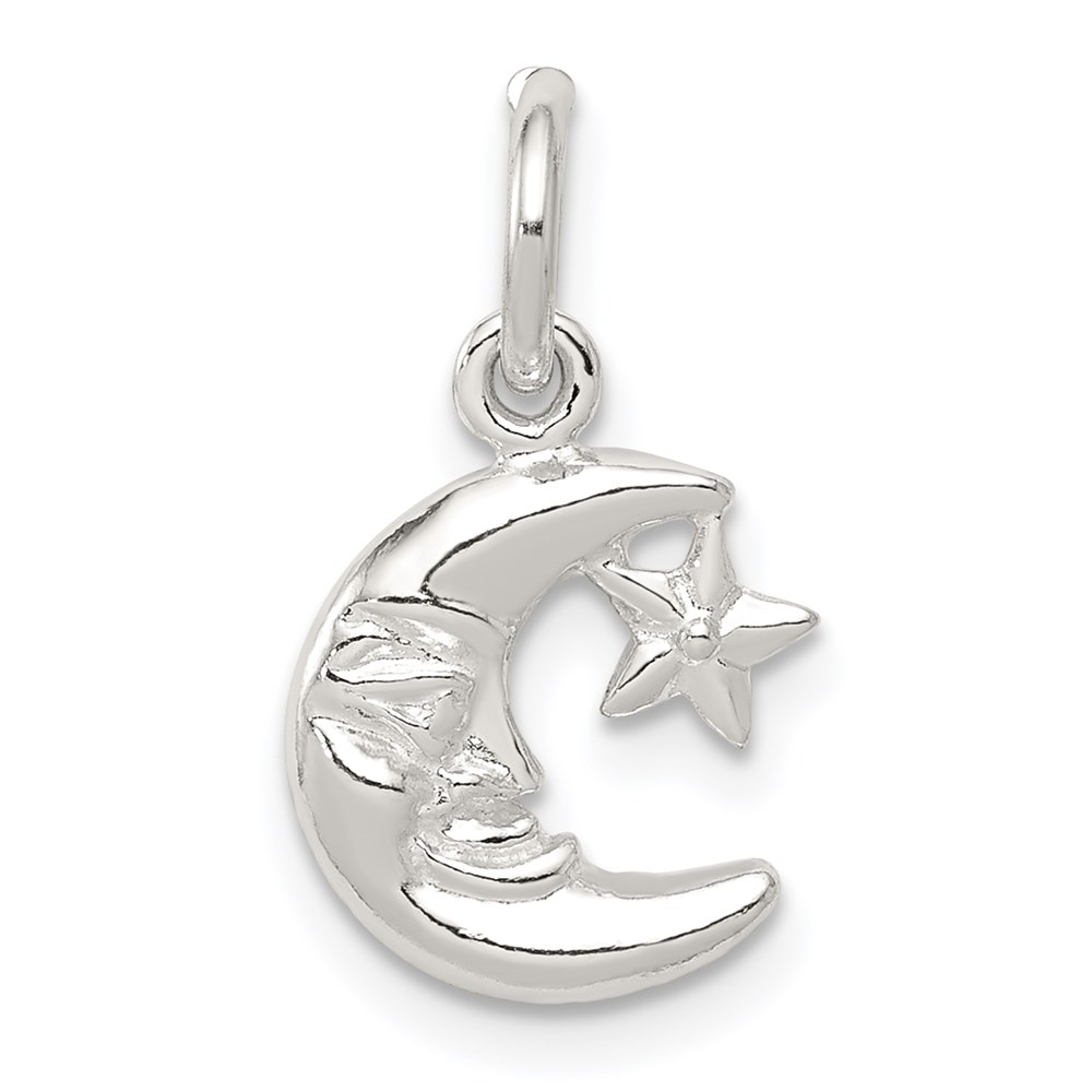 QC1086.jpg Sterling Silver Moon & Star Charm - Image 1