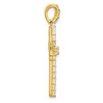 Sterling Silver Gold-tone CZ Latin Cross Pendant - Image 2