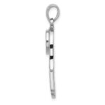 Sterling Silver Rhodium-Plated Polished Mother of Pearl Hamsa Pendant - Image 2