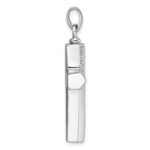 Sterling Silver Rhodium-plated Polished CZ Latin Cross Ash Holder Pendant - Image 2