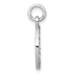 Sterling Silver Rhodium-plated Polished CZ Engraveable Circle Pendant - Image 2