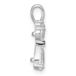 Sterling Silver Rhodium-plated White CZ Cat Pendant - Image 2