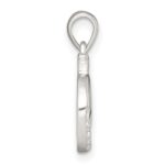 Sterling Silver Polished Pink and White CZ Cut-out Whale Pendant - Image 2