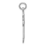 Sterling Silver Rhodium-plated Polished Fancy Budded Cross Pendant - Image 2
