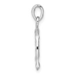 Sterling Silver Rhodium-plated Polished Reversible Virgo in Circle Zodiac Pendant - Image 2