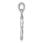 Sterling Silver Rhodium-plated Polished Reversible Libra Scales in Circle Zodiac Pendant - Image 2