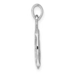 Sterling Silver Rhodium-plated Polished Reversible Capricorn Goat in Circle Zodiac Pendant - Image 2