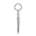 Sterling Silver Rhodium-plated Baptism Disc Charm - Image 2