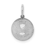Sterling Silver Rhodium-plated Holy Communion Disc Charm