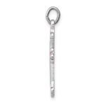 Sterling Silver Platinum-plated Pink Enameled Budded Cross Charm - Image 2