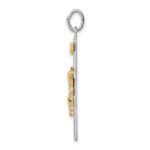 Sterling Silver Platinum-plated & 18k Gold-plated INRI Crucifix Charm - Image 2
