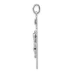 Sterling Silver Platinum-plated Enameled Crucifix Pendant - Image 2