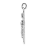 Sterling Silver Platinum-plated Enameled Crucifix Pendant - Image 2