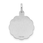 Sterling Silver Rhodium-plated Brocaded Letter A Initial Charm - Image 3
