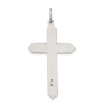 Sterling Silver Antiqued March Glass Birthstone Cross Pendant - Image 4