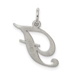 Sterling Silver Rhodium-plated Fancy Script Letter F Initial Charm - Image 4
