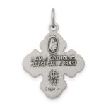 Sterling Silver Antiqued Reservible 4-way Medal - Image 4