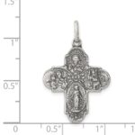 Sterling Silver Antiqued Reversible 4-way Medal - Image 3