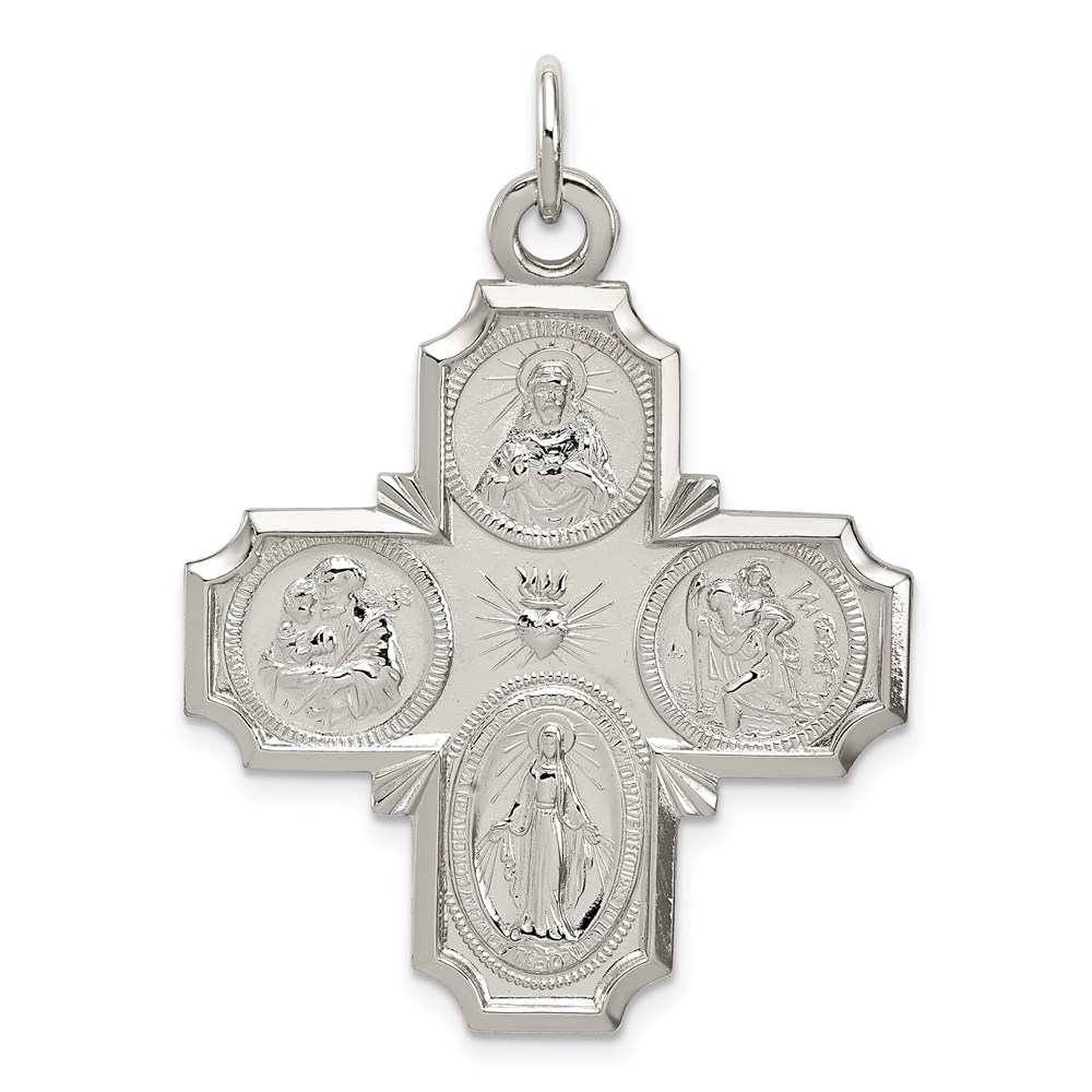 QC5807.jpg Sterling Silver 4-way Reversible Medal - Image 1