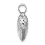 Sterling Silver Rhodium-plated Diamond-cut Puffed Heart Pendant - Image 2