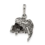 Sterling Silver Antiqued Pisces Zodiac Pendant - Image 4