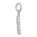 Sterling Silver CZ Letter F Initial Pendant - Image 2