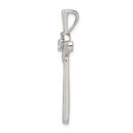 Sterling Silver Rhodium-plated CZ in Heart Cross Pendant - Image 2