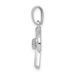 Sterling Silver Rhodium Plated CZ Open Cross Pendant - Image 2