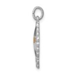 Sterling Silver Platinum-plated Epoxy Ichthus w/Mustard Seed Pendant - Image 2