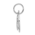 Sterling Silver Rhod Plated Hope Circle & Cancer Awareness Ribbon Pendant - Image 2