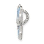 Sterling Silver Rhod plated Blue Inlay Creat Opal Butterfly Pendant - Image 2