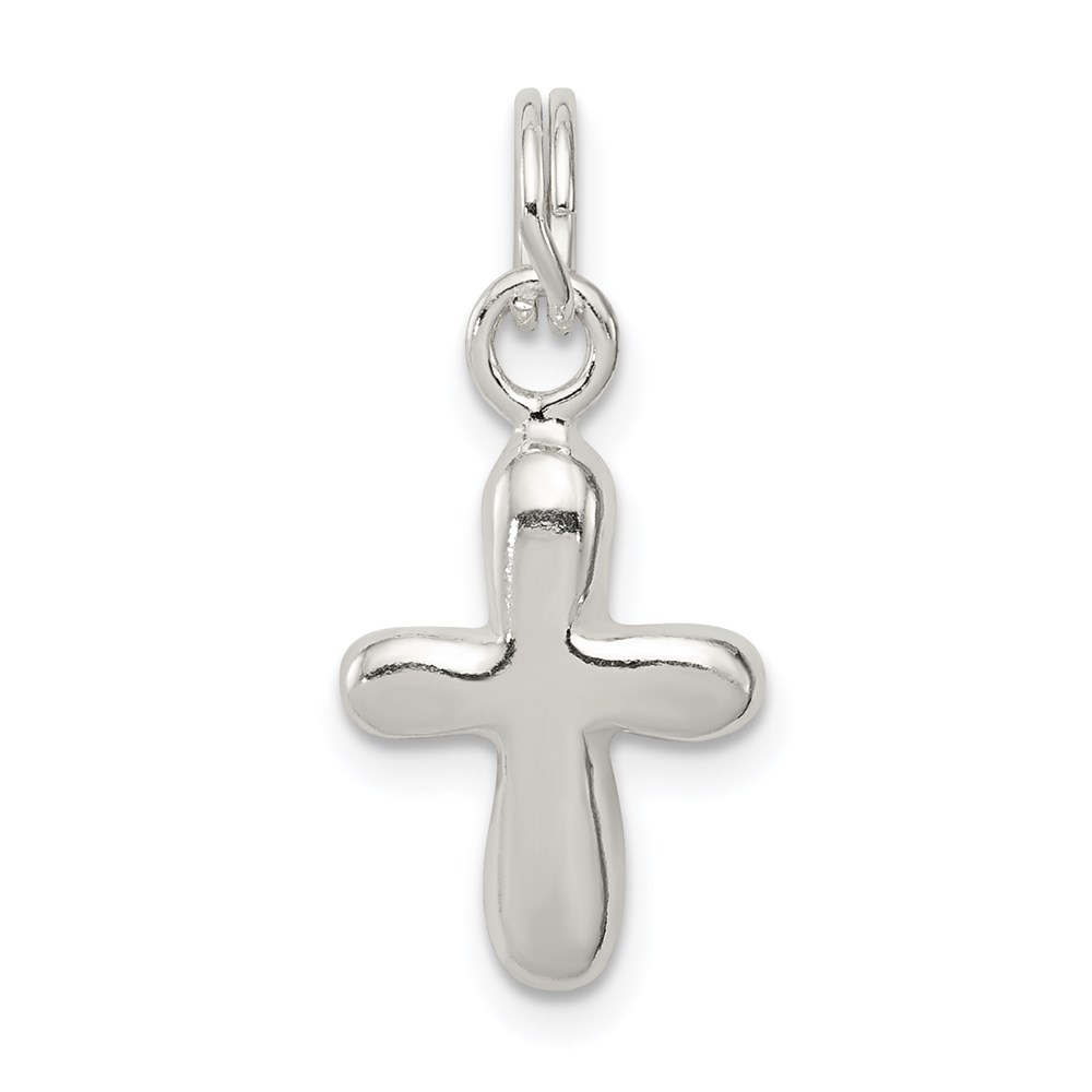 QC8118.jpg Sterling Silver Polished Cross Charm - Image 1