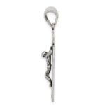 Sterling Silver Antiqued Box Cross Crucifix Pendant - Image 2
