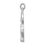 Sterling Silver Platinum-plated Polished & Satin CZ Miraculous Medal Pendan - Image 2