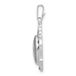 Sterling Silver Platinum-plated Polished Miraculous Blue CZ Pendant - Image 2