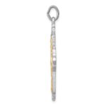 Sterling Silver Platinum-plated & Gold-tone 4-Way Medal Cross Pendant - Image 2