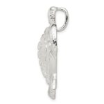 Sterling Silver Polished & Textured Turtle Chain Slide Pendant - Image 2