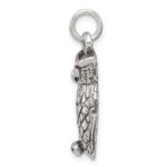 Sterling Silver Antiqued & Textured Perched Owl Pendant - Image 2