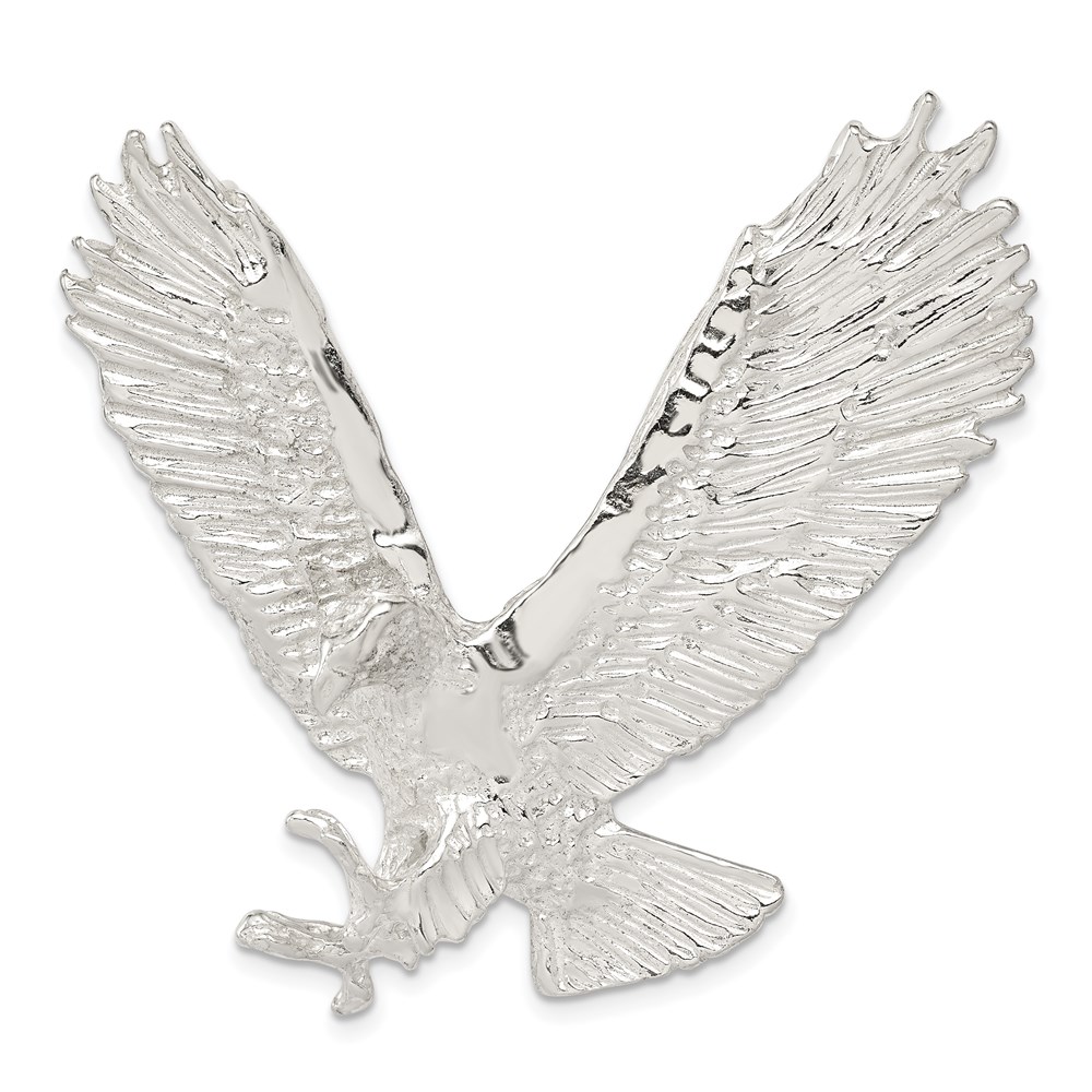 QC8944.jpg Sterling Silver Polished & Textured Eagle Chain Slide - Image 1