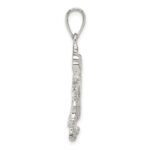 Sterling Silver Polished & Textured Chinese Dragon Pendant - Image 2