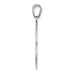 Sterling Silver Rhodium-plated Fancy Script Letter F Initial Pendant - Image 2