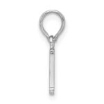 Sterling Silver Rhodium-plated Polished Block Initial -I- Pendant - Image 2