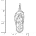 De-Ani Sterling Silver Rhodium-Plated 3D Cut-Out Turtles Flip-flop Pendant - Image 4