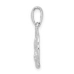 De-Ani Sterling Silver Rhodium-Plated Polished and Textured Sand Dollar Pendant - Image 2