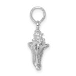 De-Ani Sterling Silver Rhodium-Plated Polished 3D Conch Pendant - Image 3