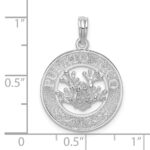 De-Ani Sterling Silver Rhodium-Plated Polished Puerto Rico Circle Frog Pendant - Image 4