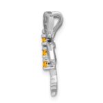 Sterling Silver Rhodium Citrine Dragonfly Chain Slide - Image 2