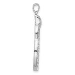 Sterling Silver Rhodium-plated Polished CZ Two Circle Pendant - Image 2