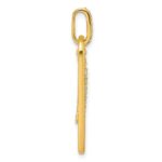 Sterling Silver Gold-tone with White CZ Oblong Dangle Pendant - Image 2