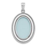 Sterling Silver Rhodium-plated Always On My Mind Diamond Star Oval Open Loc - Image 3